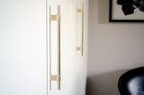 Line Brushed Brass Appliance Pulls - Forge Hardware Studio