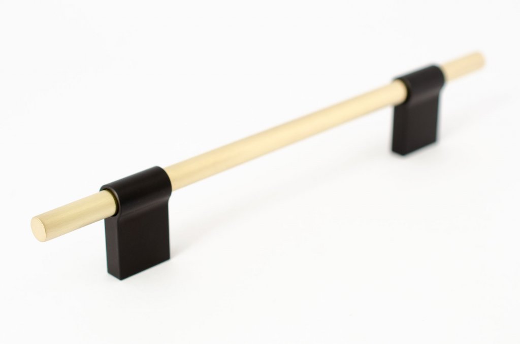 T-Bar "Line" Brass and Black Drawer Pulls Cabinet Hardware - Forge Hardware Studio