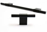 Line Matte Black Cabinet Knobs and Drawer Pulls - Brass Cabinet Hardware 