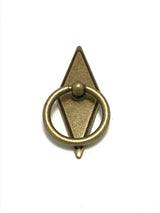 Antique Brass Rhombus Ring Drawer Pulls in Antique Brass - Brass Cabinet Hardware 