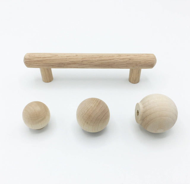 Wood Mid-Century Modern Cabinet Hardware - Kitchen Cabinet Hardware - Brass Cabinet Hardware 