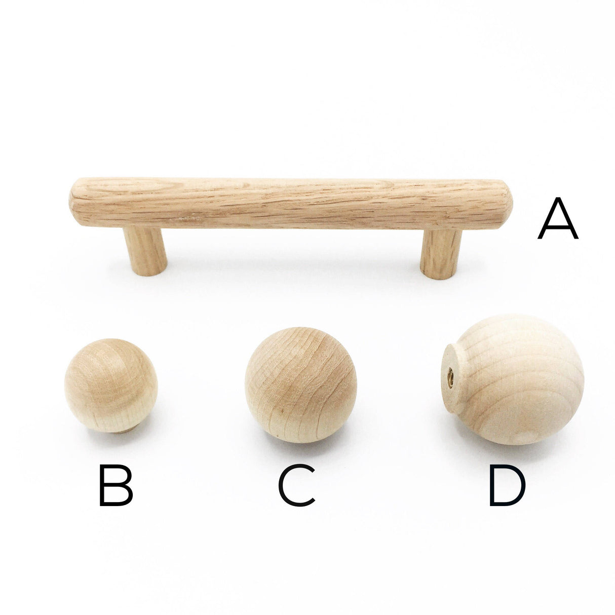 Wood Mid-Century Modern Cabinet Hardware - Kitchen Cabinet Hardware - Brass Cabinet Hardware 