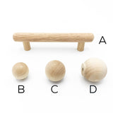 Wood Mid-Century Modern Cabinet Hardware - Kitchen Cabinet Hardware - Brass Cabinet Hardware 